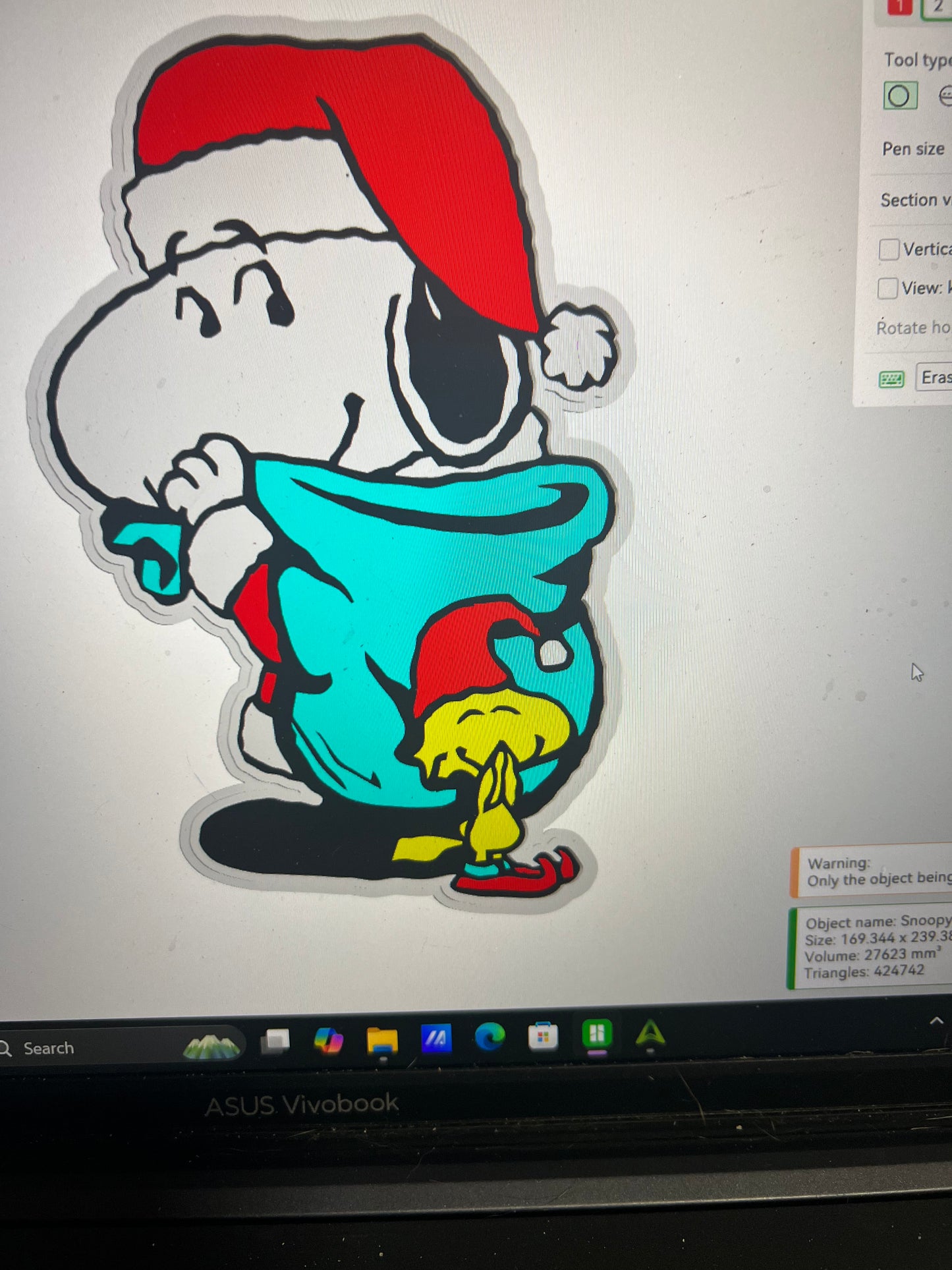 Santa Snoopy Light Box